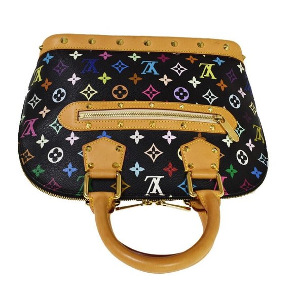 LOUIS VUITTON Logo Alma Hand Bag Monogram Multi Leather Black - Picture 6 of 16